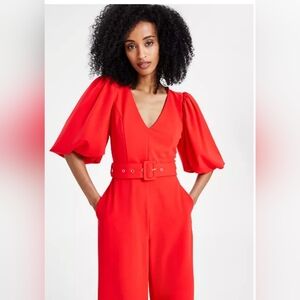RACHEL Rachel Roy Vibrant Red Jumpsuit with Belt